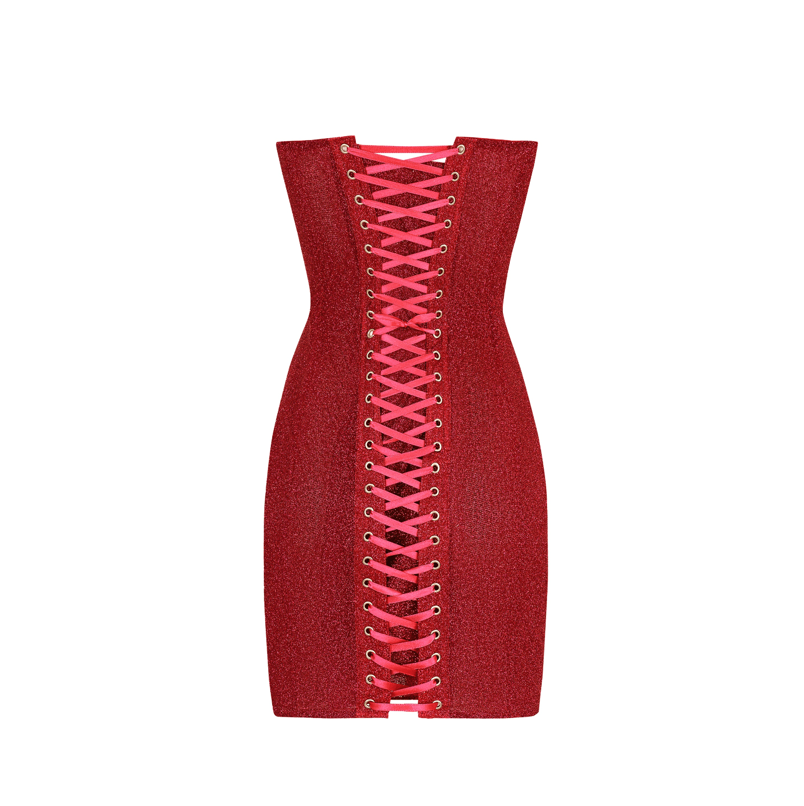 Flame Lure Glitter Corset Red Mini Dress