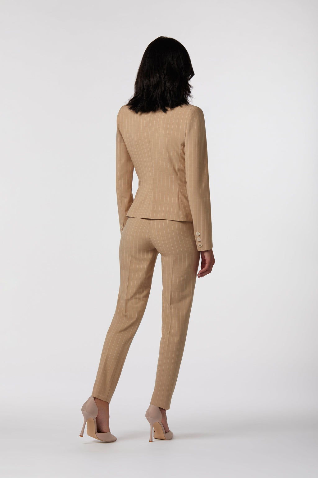 Gela Slim Suit | Pinstripe