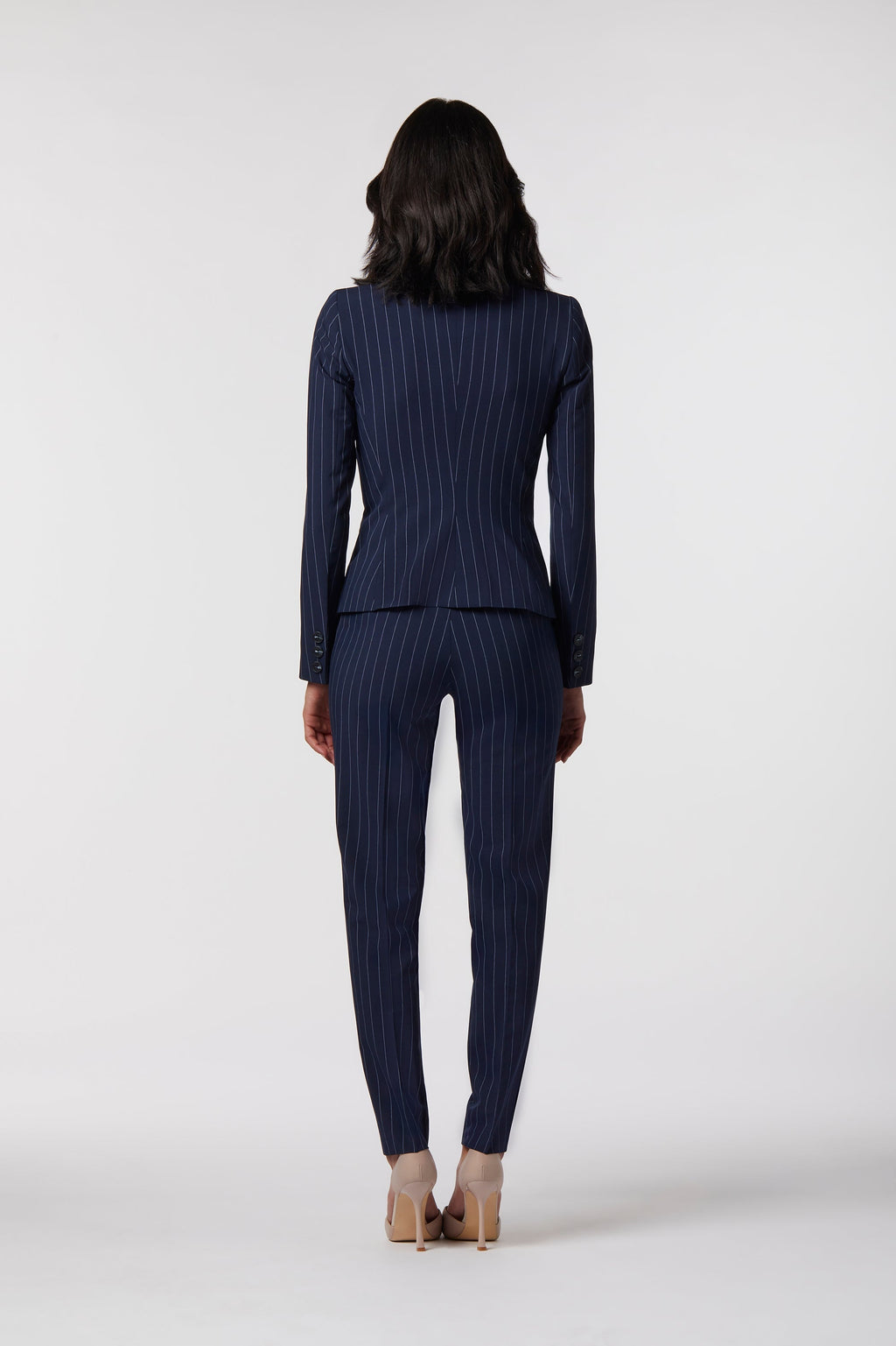 Gela Slim Suit | Pinstripe