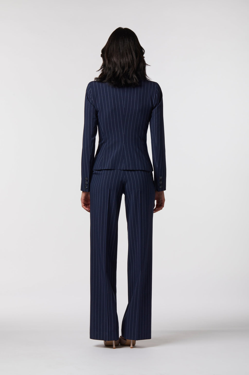 Gela Palazzo Suit | Pinstripe