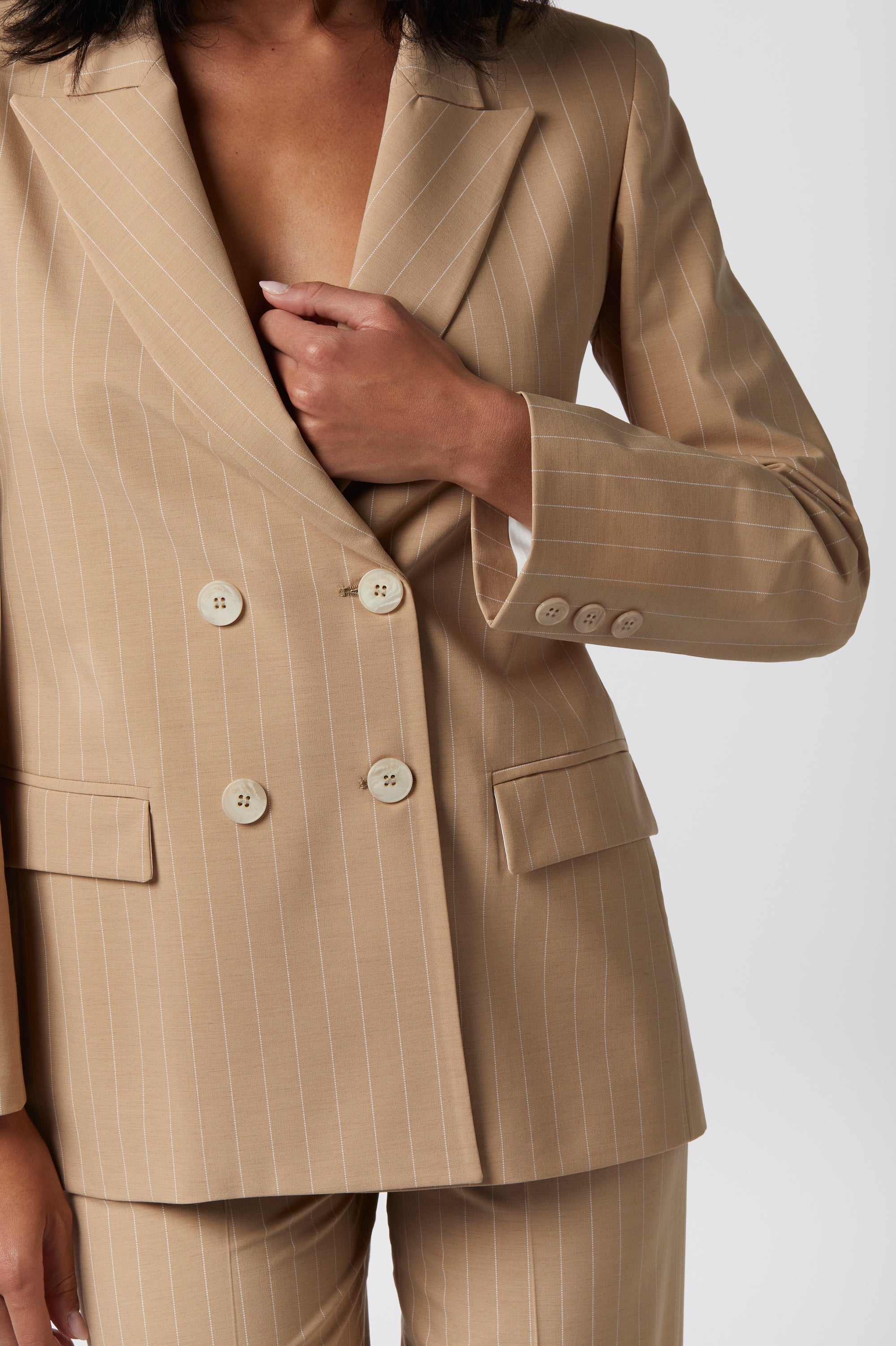 Gioia Skirt Suit | Pinstripe