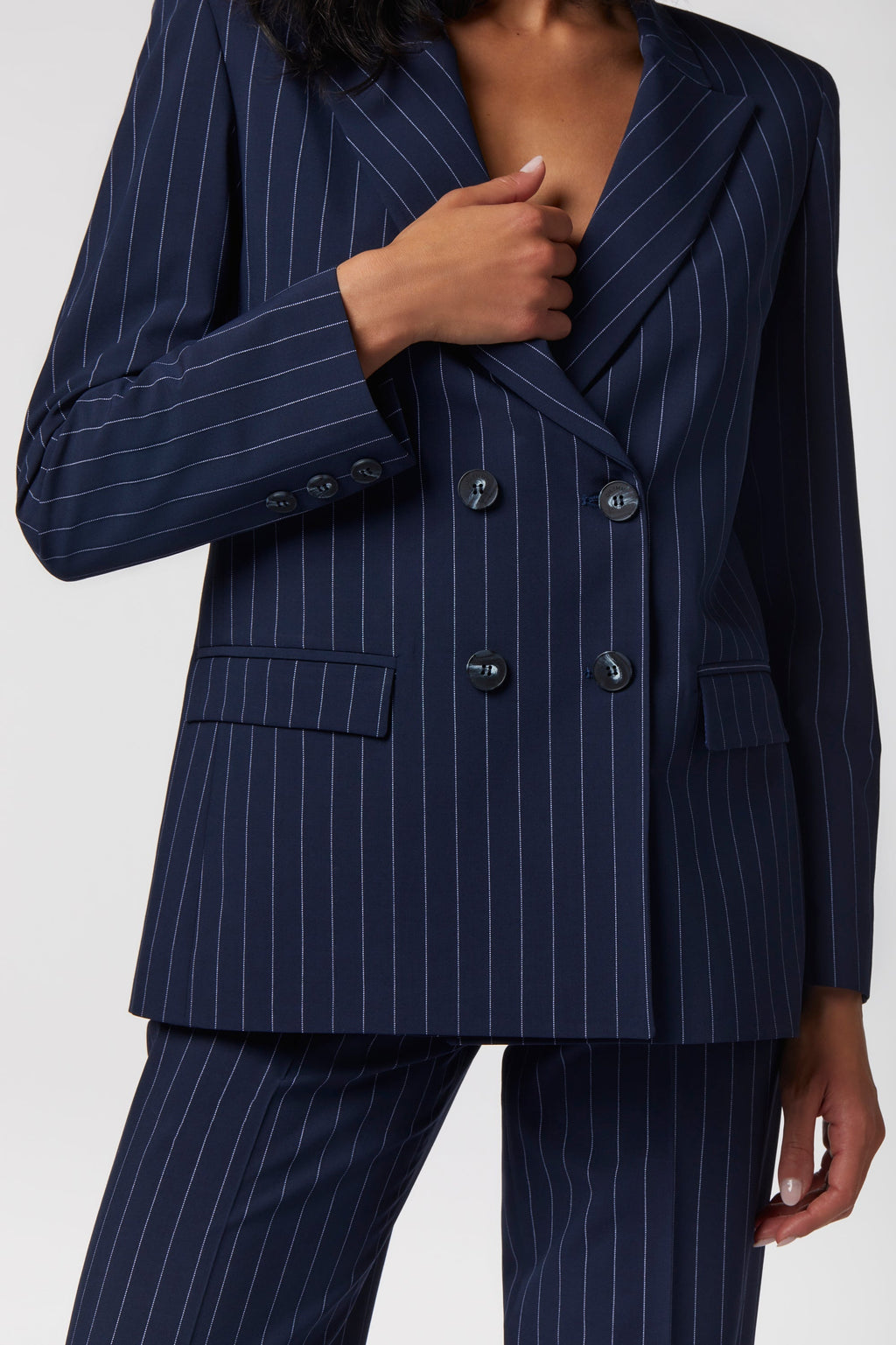 Gioia Skirt Suit | Pinstripe