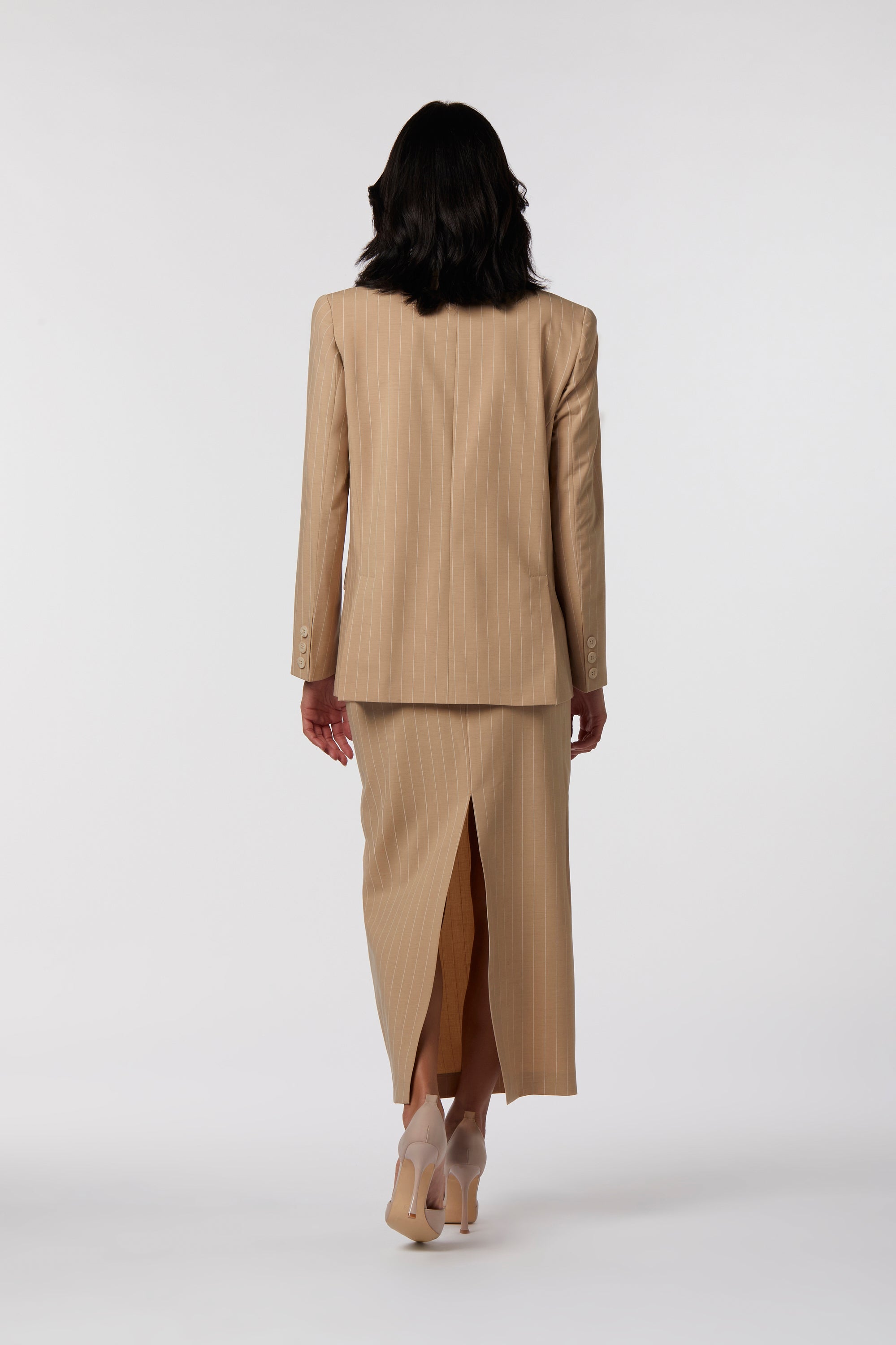 Gioia Skirt Suit | Pinstripe