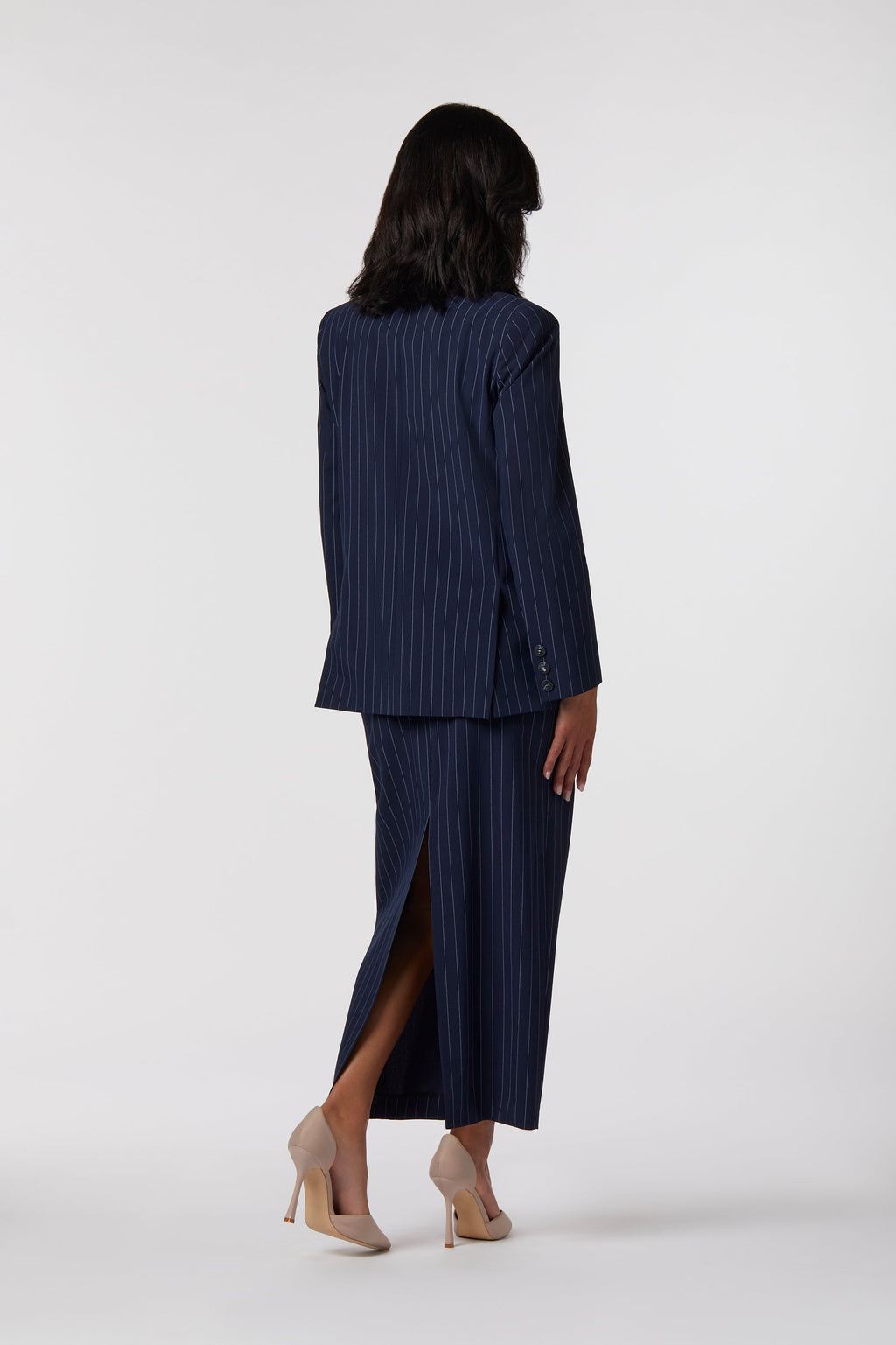 Gioia Skirt Suit | Pinstripe