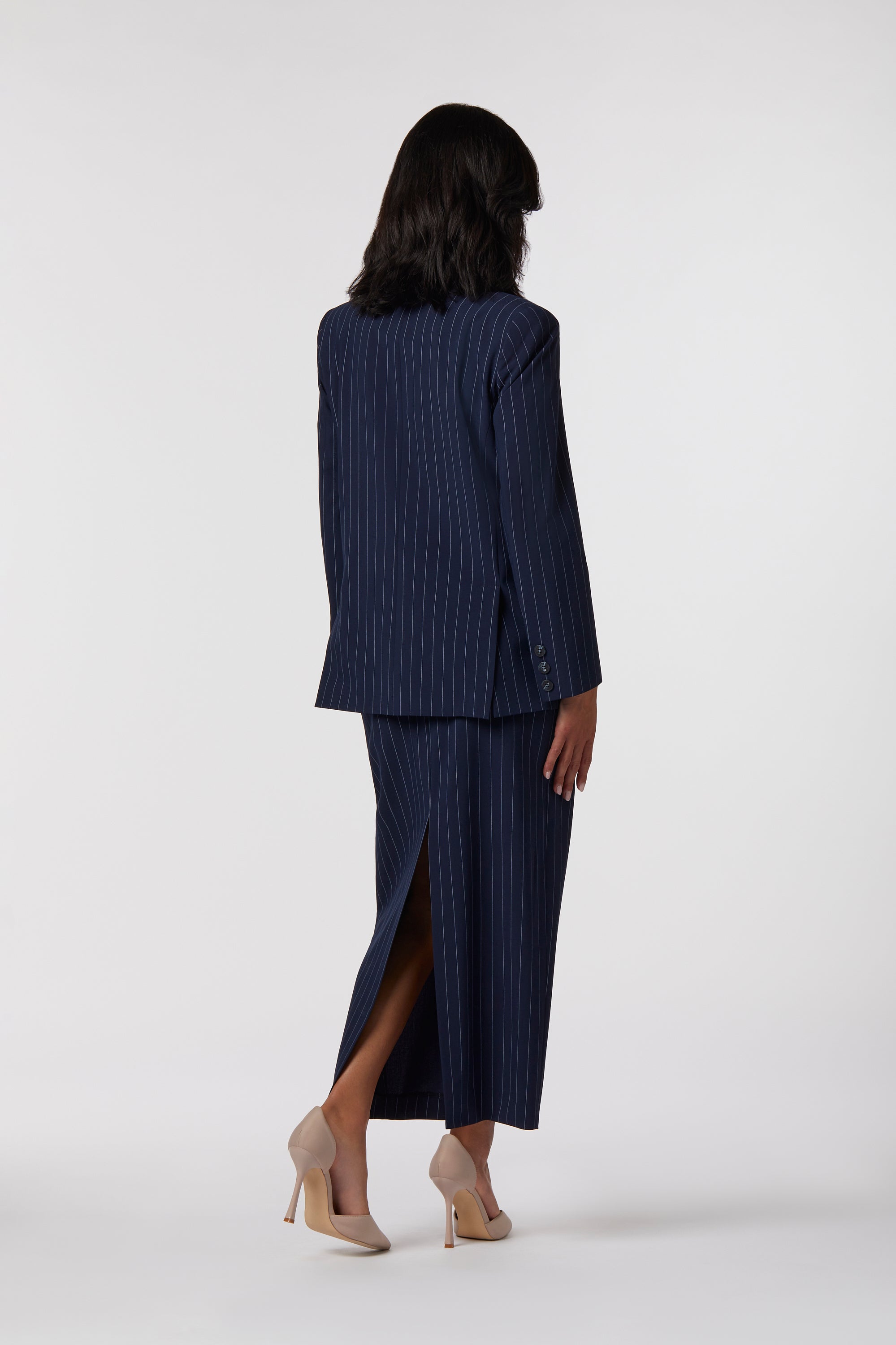 Gioia Skirt Suit | Pinstripe