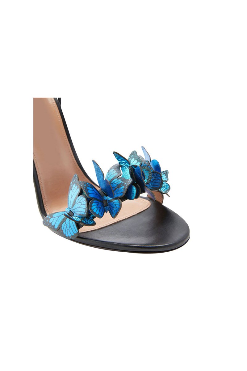 Butterfly Embellished Lace Up High Heel Sandals