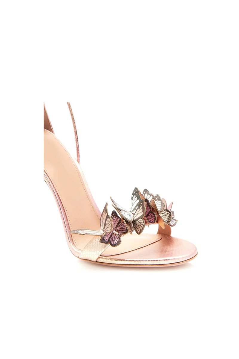 Butterfly Embellished Lace Up High Heel Sandals