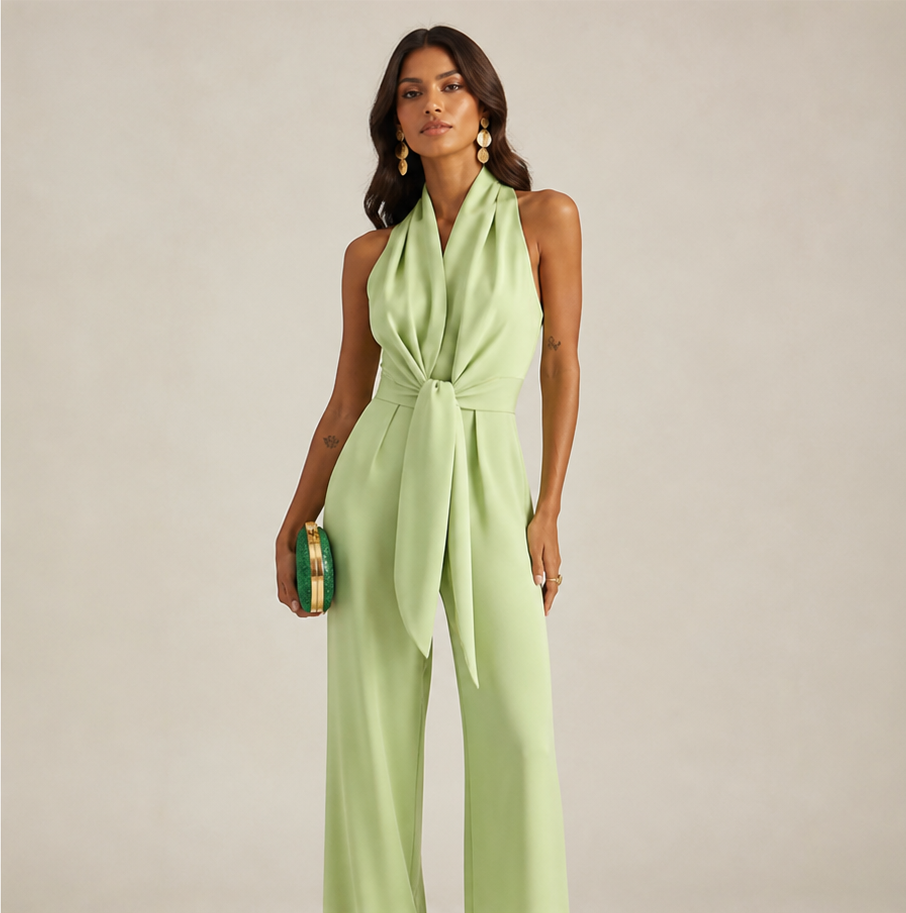 Women’s Elegant Sleeveless Jumpsuit – Contemporary Luxury Outfit