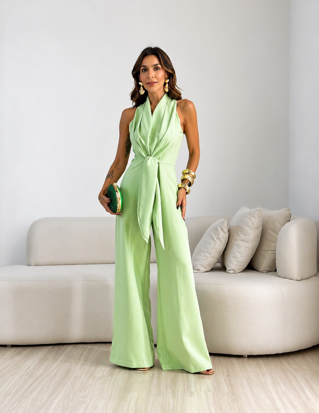 Women’s Elegant Sleeveless Jumpsuit – Contemporary Luxury Outfit
