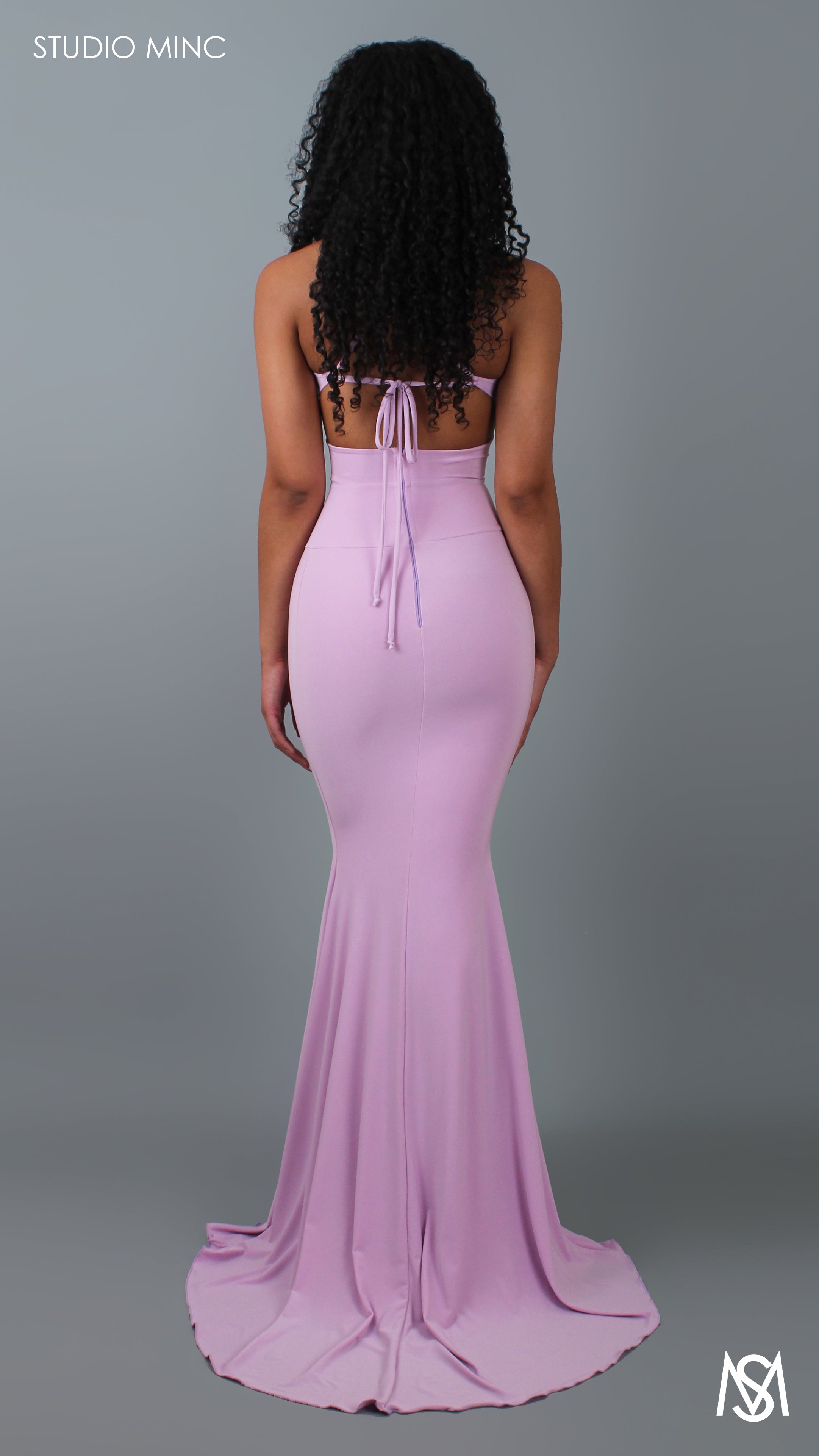 SILHOUETTE - Lavender Fitted Formal Dress with Cut Outs