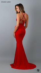 SILHOUETTE - Red Fitted Formal Dress with Cut Outs