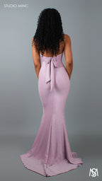 SHIMMER HOURGLASS - Lavender  Fitted Formal Dress with Plunge Neckline