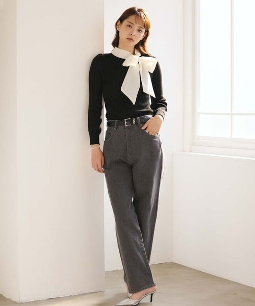 Knit Cardigan With Ribbon