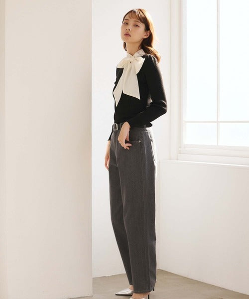 Knit Cardigan With Ribbon