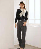 Knit Cardigan With Ribbon