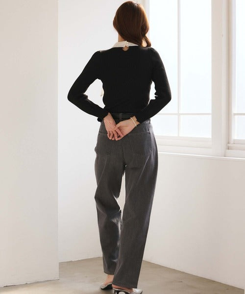Knit Cardigan With Ribbon