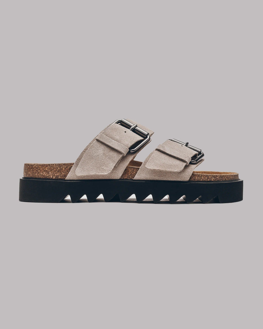 The Black Leather Buckle Sandals
