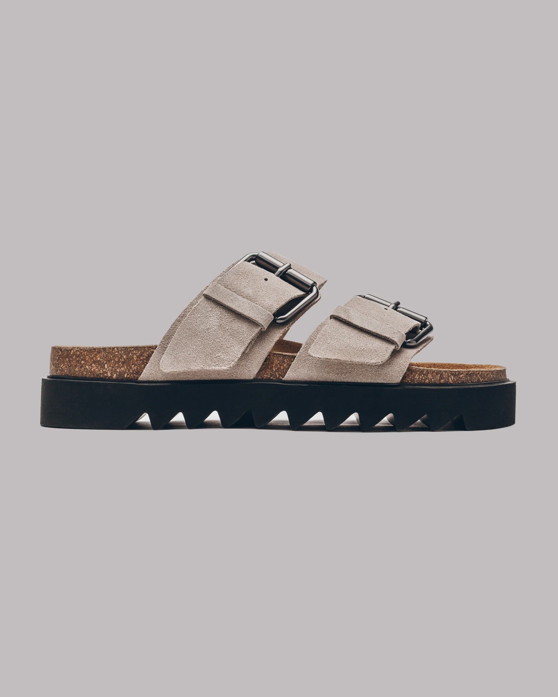 The Black Leather Buckle Sandals