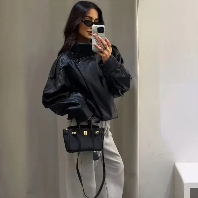 Carla Asymmetrical Leather Jacket