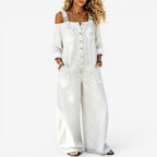 Lianne™ Off-Shoulder Wide-Leg Denim Jumpsuit