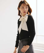 Knit Cardigan With Ribbon