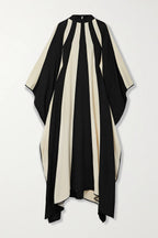 Statement Black and White Satin Silk Kaftan