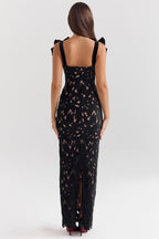 Elegant Bow Strap Festive Maxi Dress