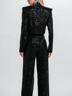 Classic Fashion Sequin High Waist Pocket Pants