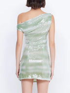 Elegant Off-shoulder Sequined Mini Dress