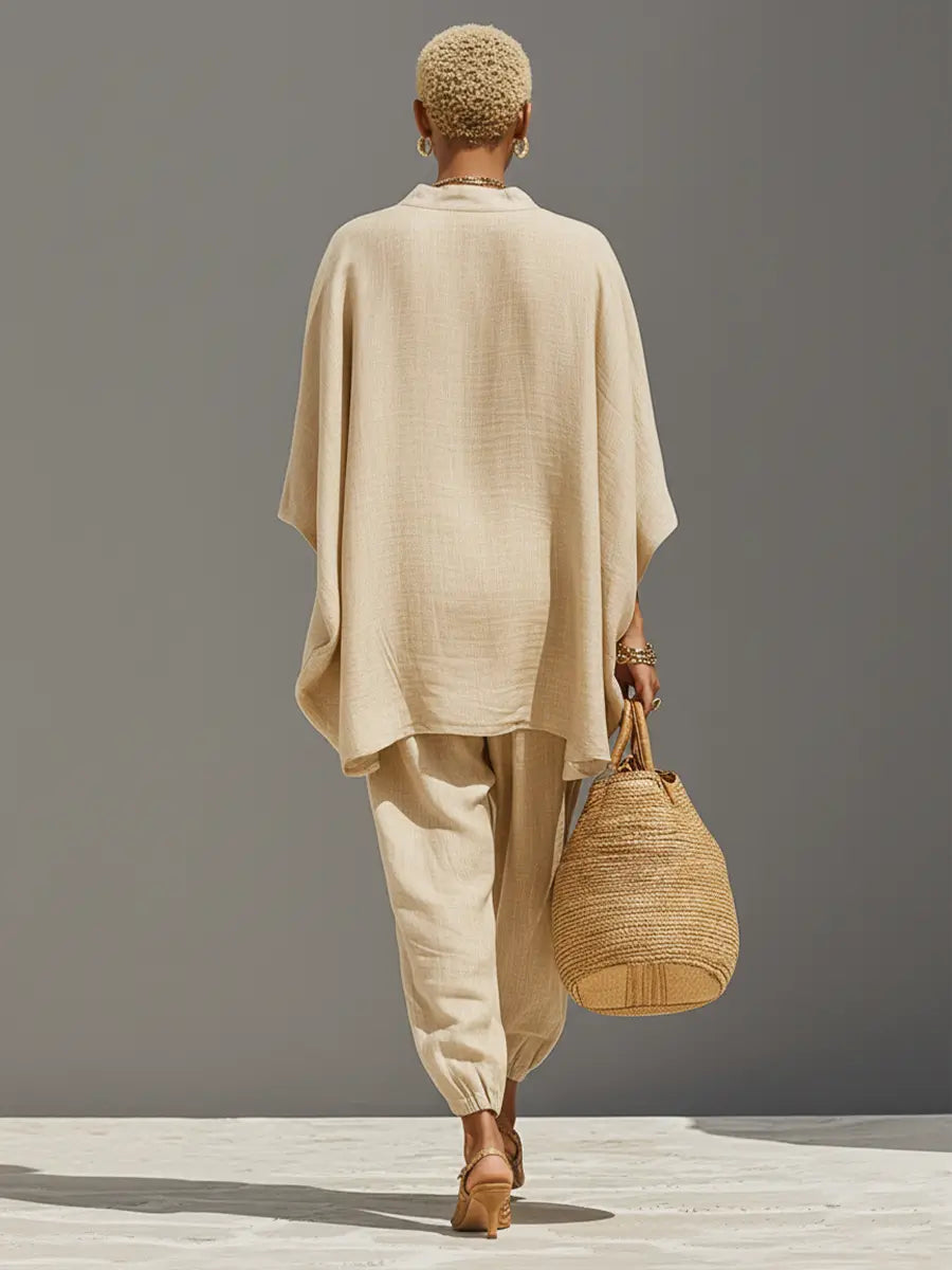Nadia | Asymmetric Linen Two-Piece Set