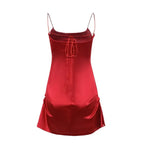 Kylie Silk Satin Red Mini Dress