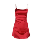 Kylie Silk Satin Red Mini Dress