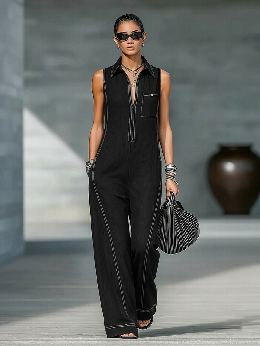 Loose-fitting sleeveless stylish Jumpsuit