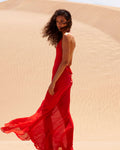 Lotus Slip Dress Red