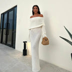 Love Story Off-Shoulder White Maxi Dress