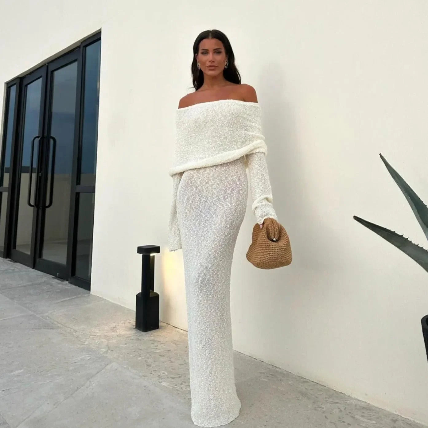 Love Story Off-Shoulder White Maxi Dress