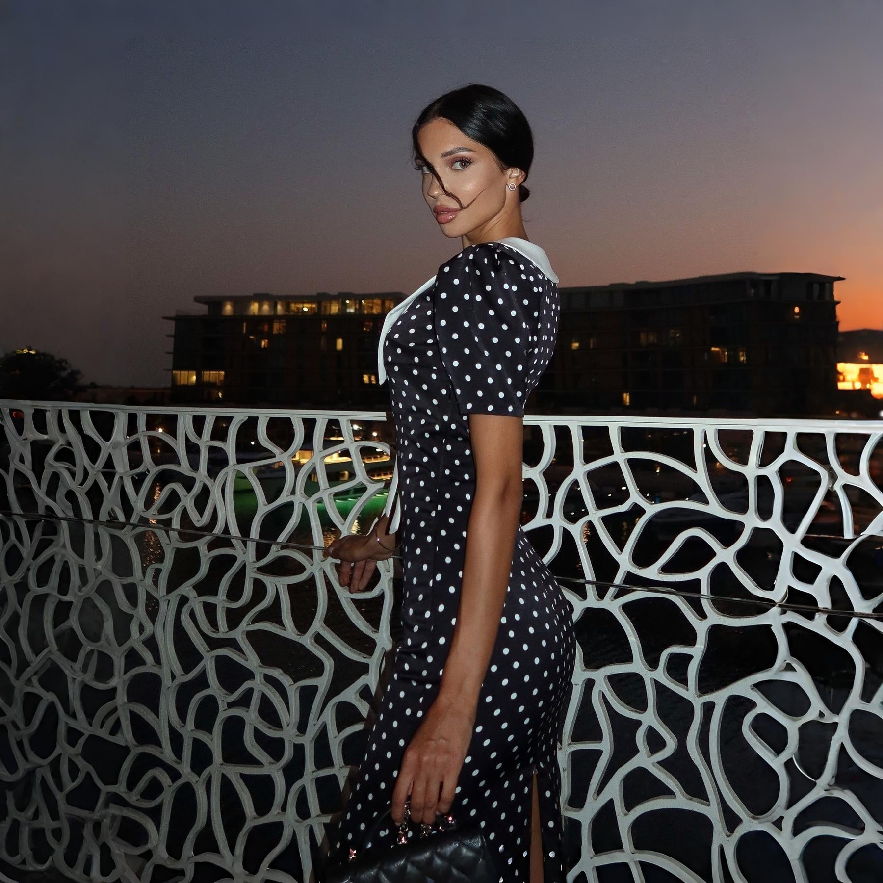 Manon Polka Dot Vintage Midi Dress