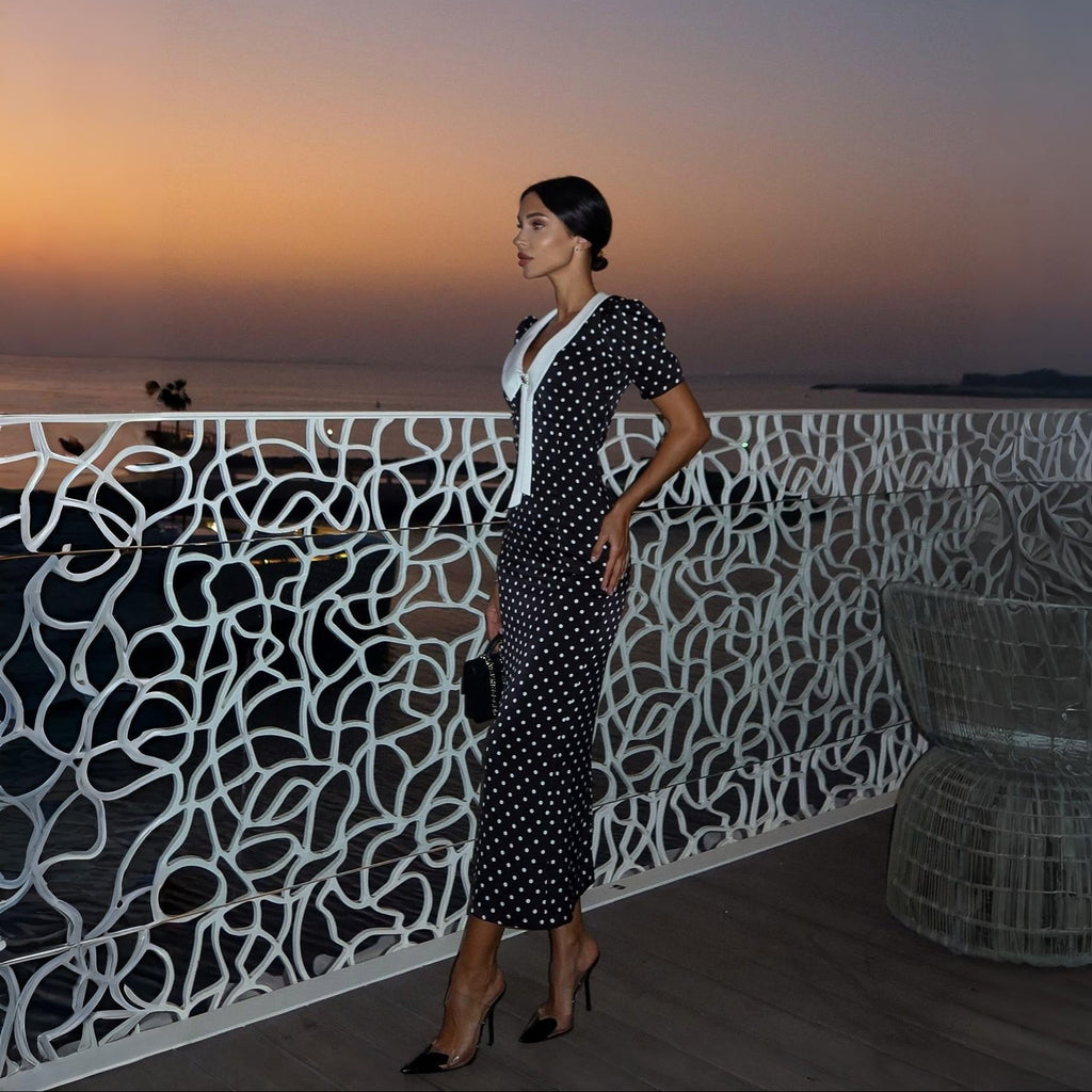 Manon Polka Dot Vintage Midi Dress