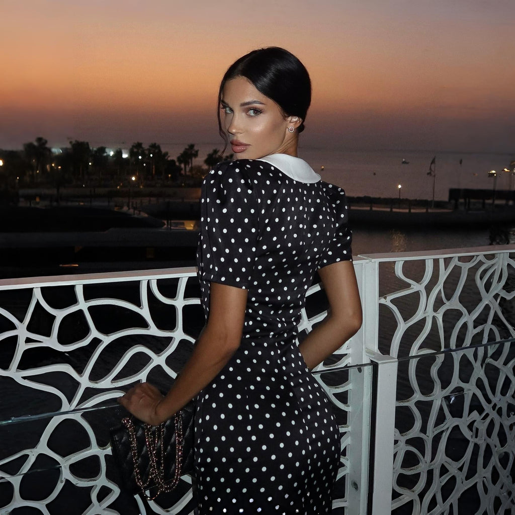 Manon Polka Dot Vintage Midi Dress