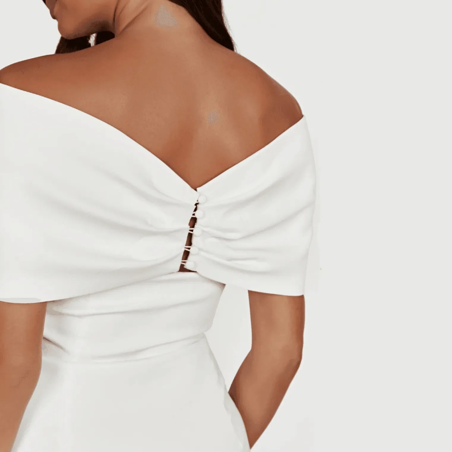 Mona Off Shoulder Bow White Mini Dress
