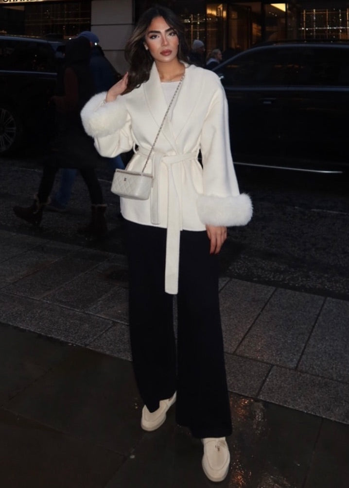ELARA WOOL COAT (Removable fur)