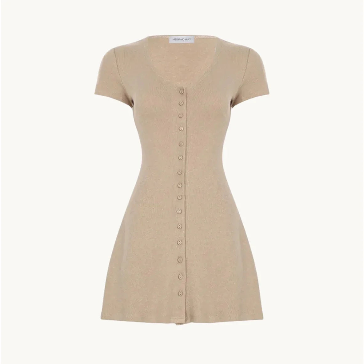 Nude Flow Knitted Mini Dress