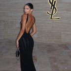 Nyx Black Knitted Backless Maxi Dress