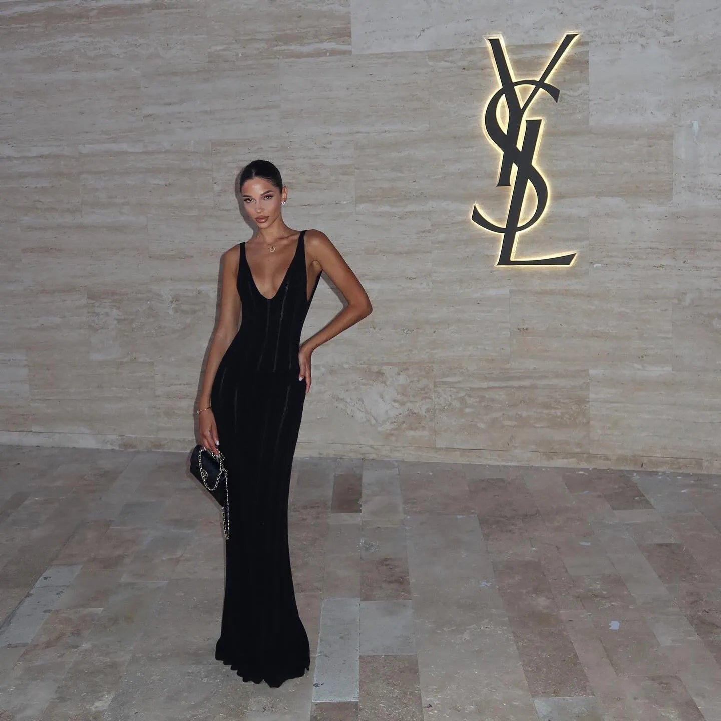 Nyx Black Knitted Backless Maxi Dress