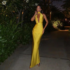 Only Invites Elegant Yellow Maxi Dress