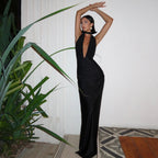 Only Invites Elegant Black Maxi Dress