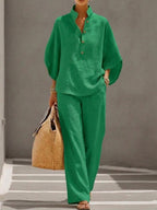 Nadia | Batwing Top Wide Leg Pants Set