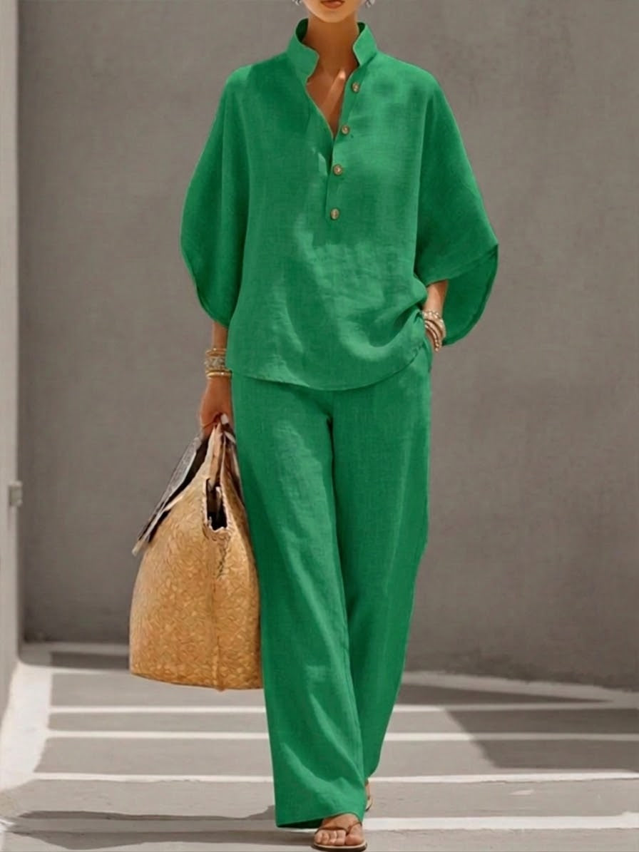 Nadia | Batwing Top Wide Leg Pants Set