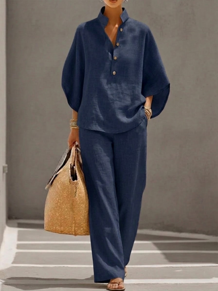 Nadia | Batwing Top Wide Leg Pants Set