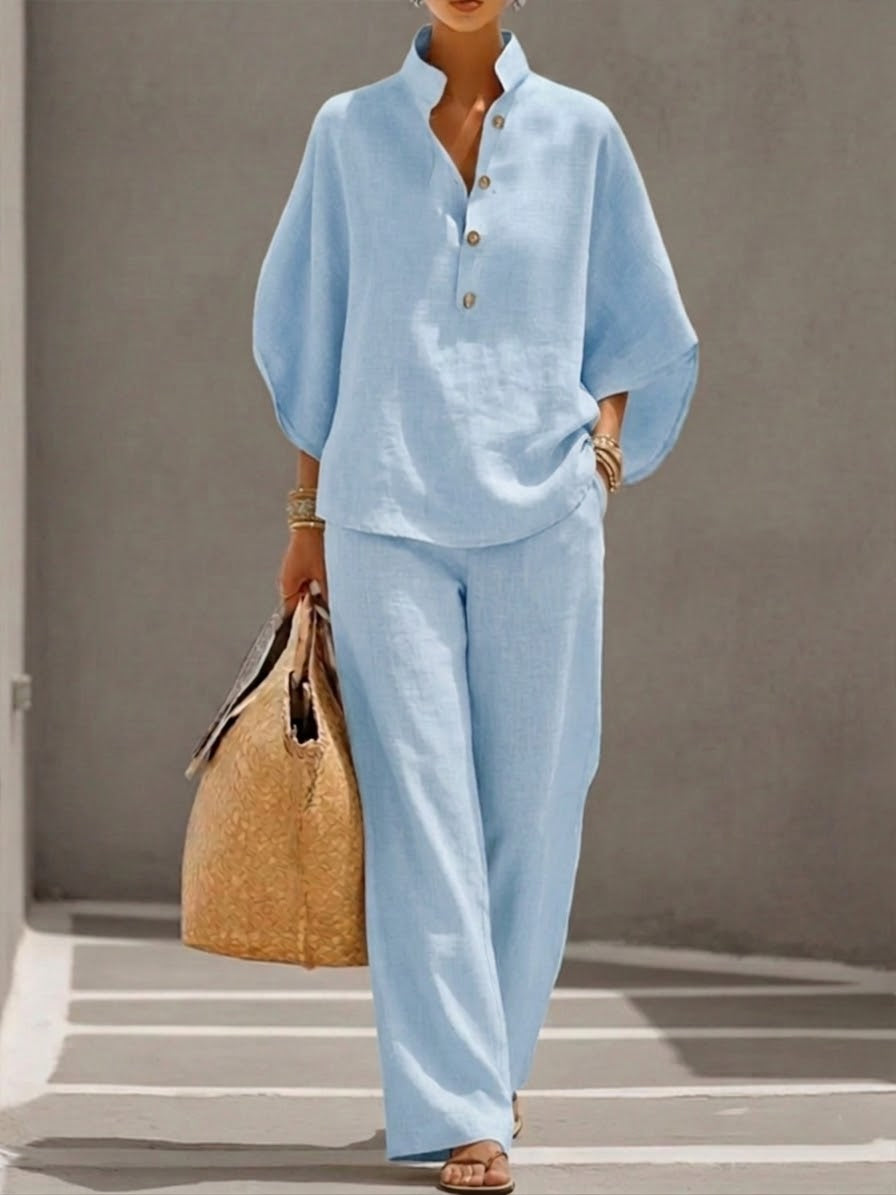 Nadia | Batwing Top Wide Leg Pants Set